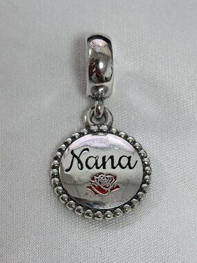 Pandora Nana Enamel Charm Pendant, S925 Silver Jewelry